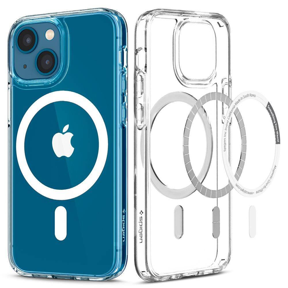 Case iPhone 13 Spigen Ultra Hybrid Mag MagSafe White Case + Tempered Glass  Spigen Glas.Tr Slim - Shop