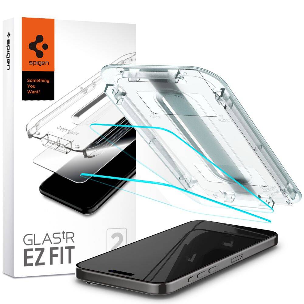Verre trempé Spigen Glas.tr ez Fit 2-pack iPhone 15 Pro Clear