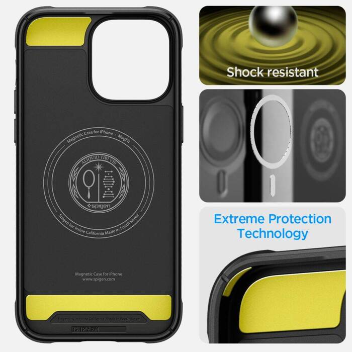 Etui Spigen Rugged Armor Mag Magsafe iPhone 14 Pro Matte Black Czarny Case