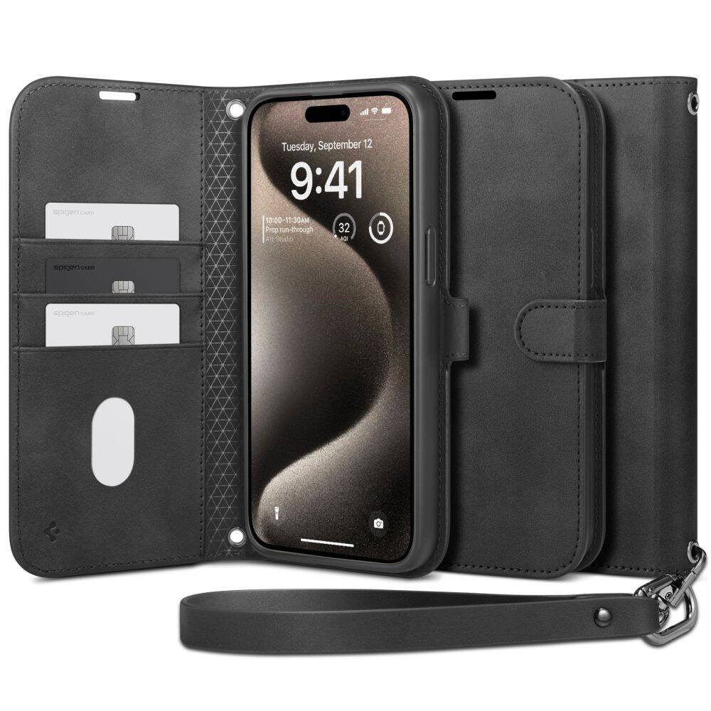 Funda Spigen Cartera 's' Pro iPhone 15 Pro Negro Case - Shop